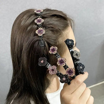 Gevlochten Haarspeld met Kristallen – Elegante Glans voor Elke Haarlook
