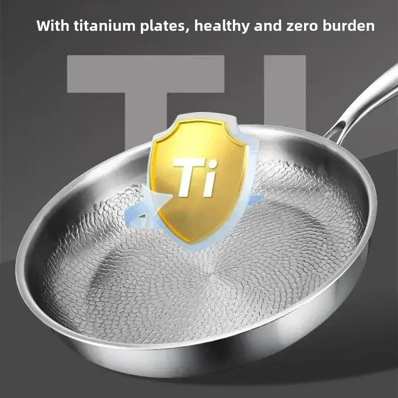 Antiaanbakkoekenpan met Titaniumcoating en Gehamerd Oppervlak voor Alle Kookplaten