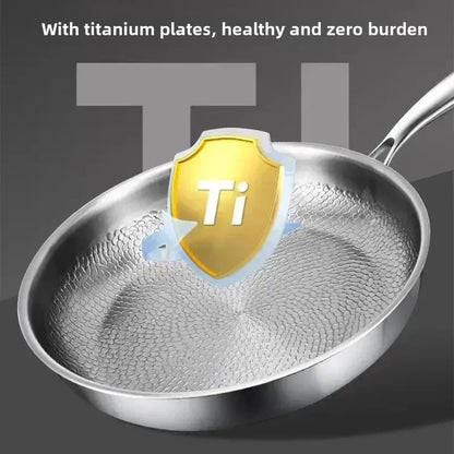 Antiaanbakkoekenpan met Titaniumcoating en Gehamerd Oppervlak voor Alle Kookplaten