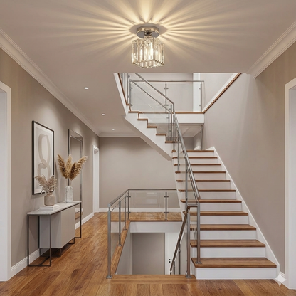 Plafondlamp Kristal Zwart Zilver Goud E27 Opbouw Modern Hal Woonkamer