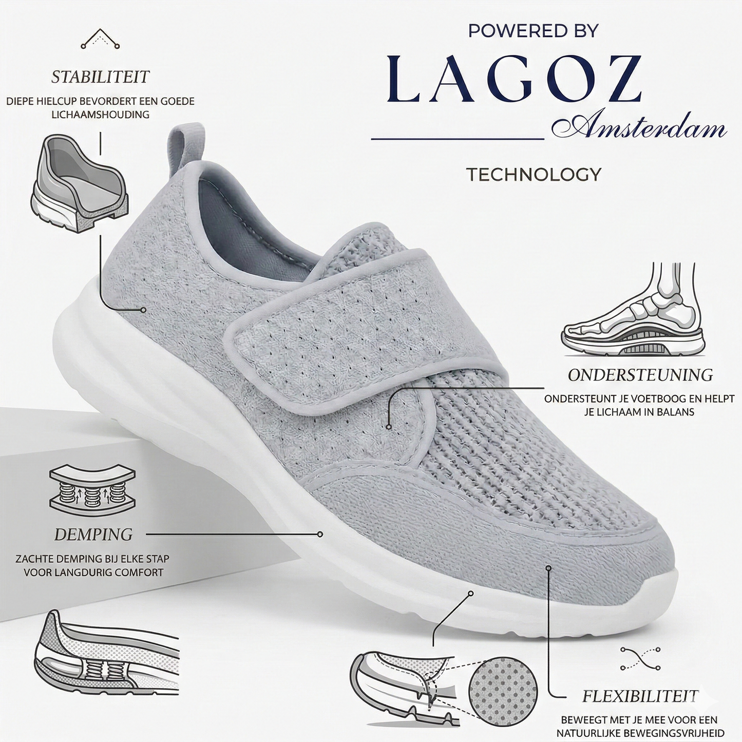 Orthopedische Dames Schoenen voor Diabetes Brede Maat Comfortabel