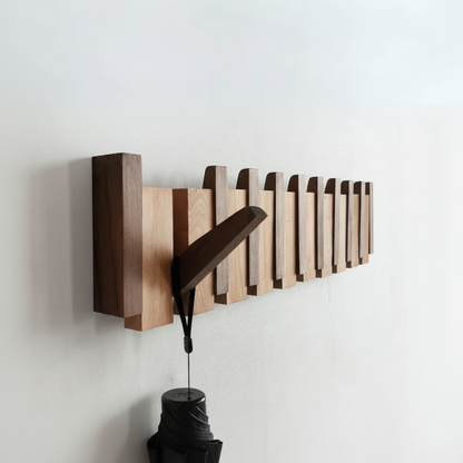 Wandkapstok Hout Piano Vormgeving 4-8 Haken Scandinavisch Design Hal Slaapkamer Garderobe Wand Opslag