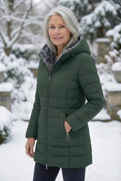 Dames Gewatteerde Winterjas Comfortabele Pasvorm