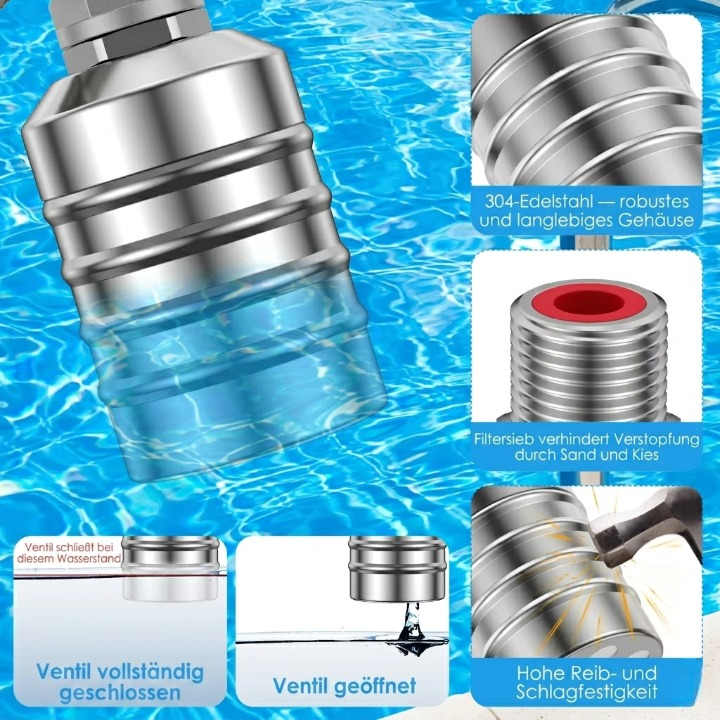Vlotterventiel Automatisch RVS 304 Zonder Stroom voor Watertank Cisterne Regeling