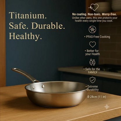 Titanium Frying Pan | Hammered Non-Toxic PFAS-Free Induction Cookware