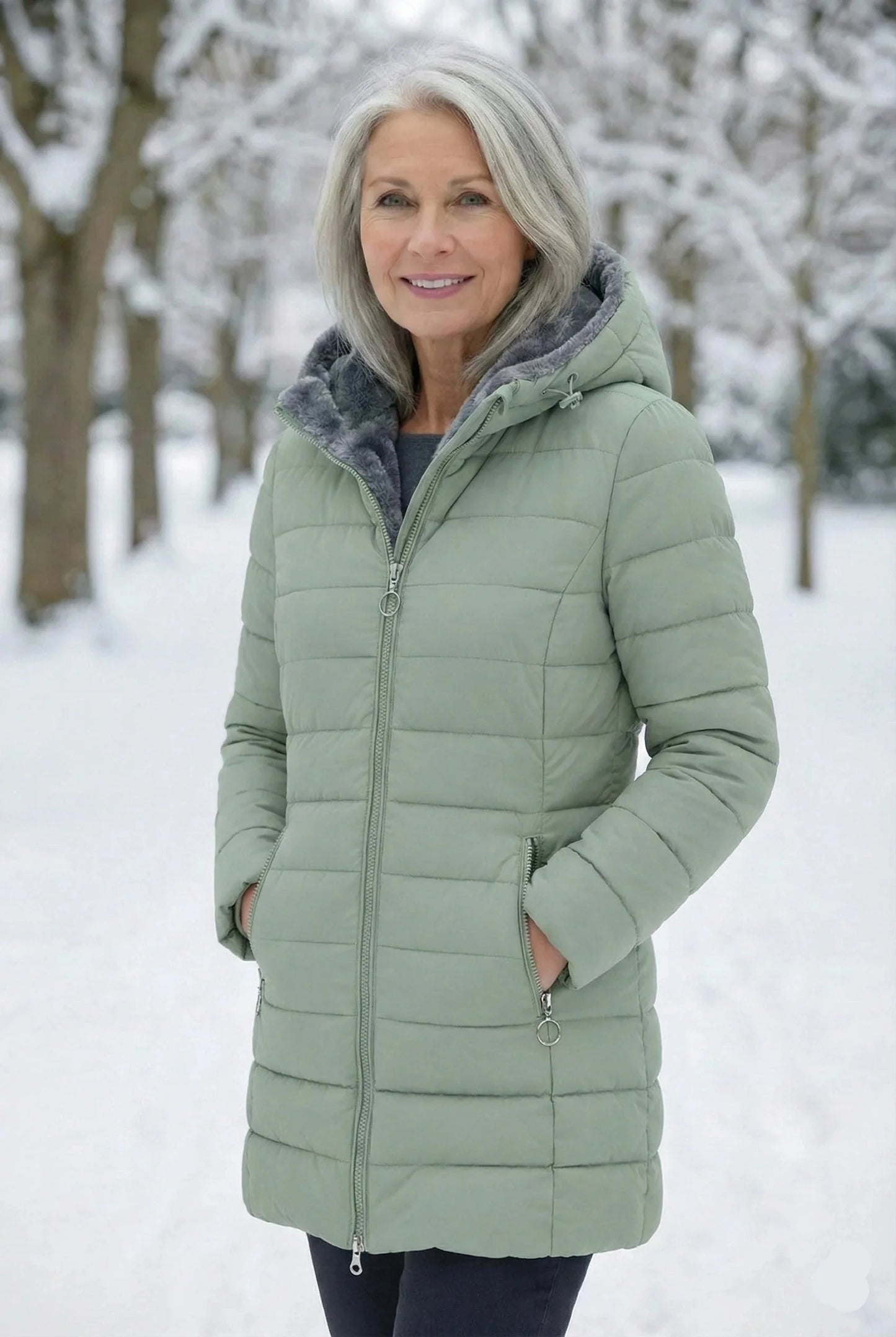 Dames Gewatteerde Winterjas Comfortabele Pasvorm