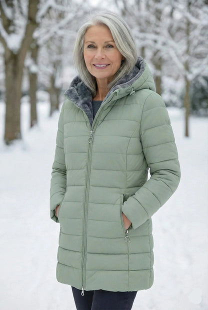 Dames Gewatteerde Winterjas Comfortabele Pasvorm