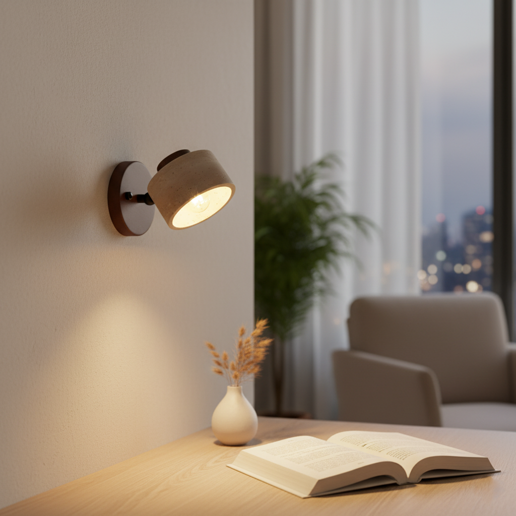 Wandlamp Travertin Steen LED E27 3000K Japandi Compact Rond