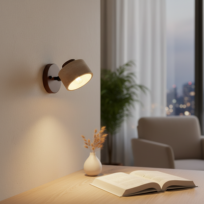 Wandlamp Travertin Steen LED E27 3000K Japandi Compact Rond