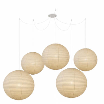 Japanse Mulberry Paper Hanglamp — Handgemaakte Washi Lampenkap Bol Sfeerverlichting