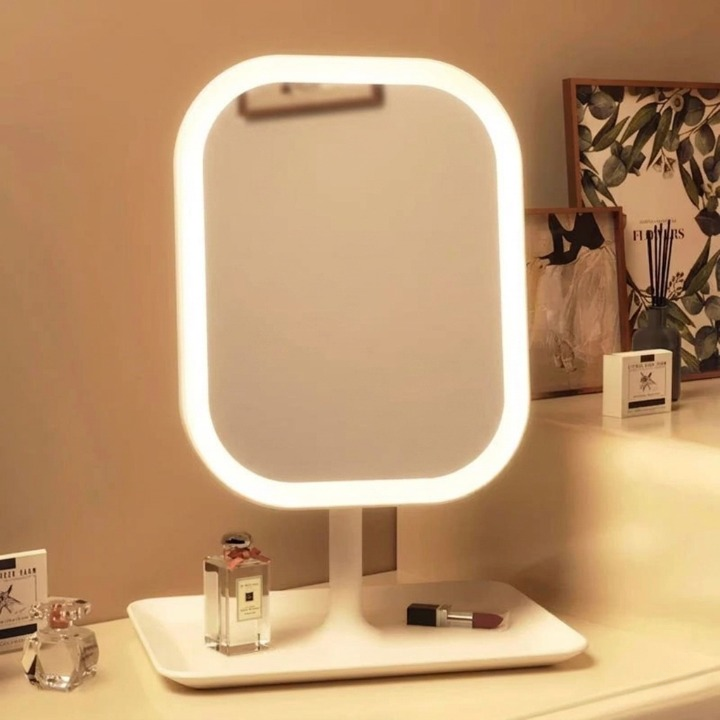 Verlichte Make-upspiegel met 3 Lichtmodi Dimbaar Touch LED Tafelmodel voor Schminken