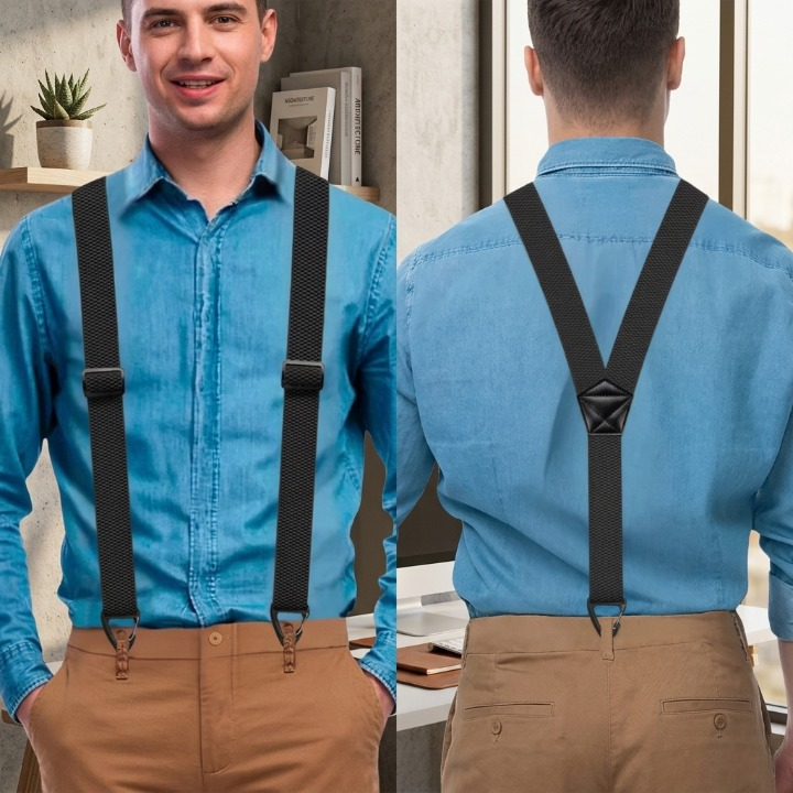 Herenbretels met Haakclips – Verstelbaar X-Back en Y-Vorm voor Perfecte Pasvorm