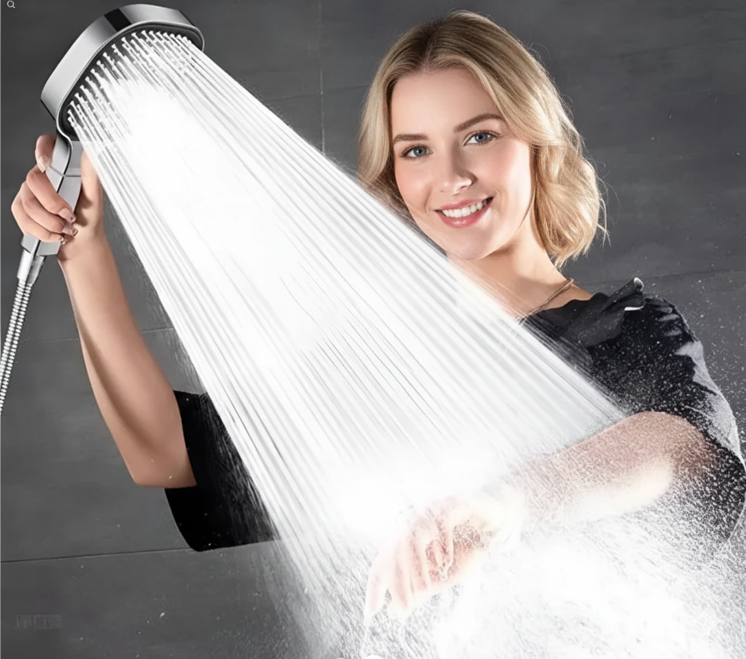 Hogedruk douchekop met filter voor lage waterdruk, verstelbare straalstanden en waterbesparing