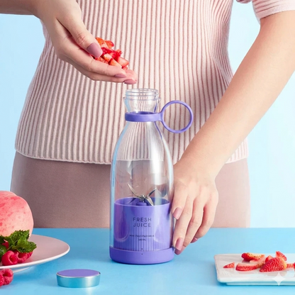 Draagbare Blender Fles PCTG BPA-vrij 420ml 23cm 20W Smoothie Mixer USB Oplaadbaar Edelstaal Messen Sportfles Gym Kantoor