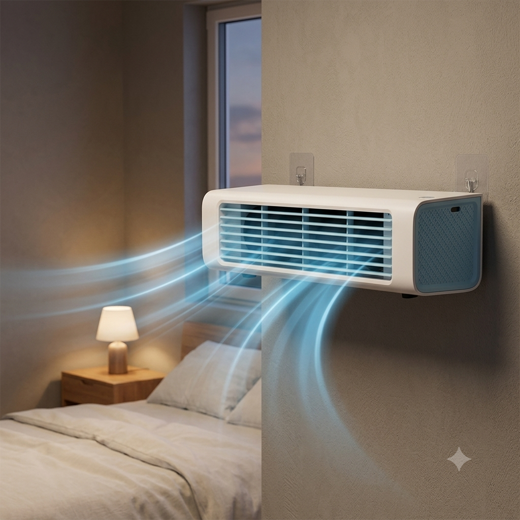 Draagbare Koeler Zonder Bladen Oplaadbaar Wit Kinderkamer Slaapkamer Bureau Mini Ventilator Fluisterstil 20 dB Bladeless