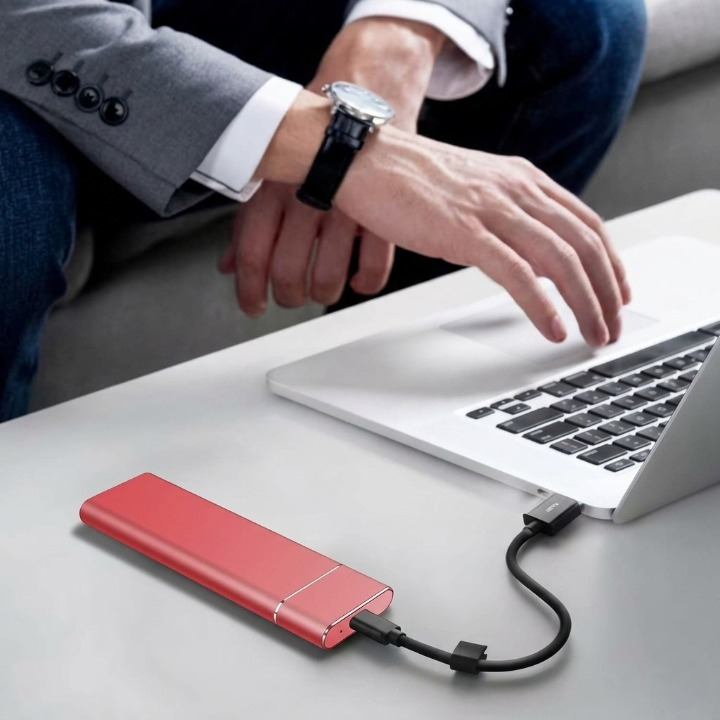 Externe SSD 8TB USB 3.1 Type-C Aluminium Plug Play PC Mac Smart TV Draagbare Harde Schijf Opslag Backup Zilver Zwart Blauw Rood