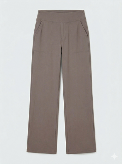 Dames Broek Hoge Taille Rechte Pijpen Met Zakken - StudioMarella