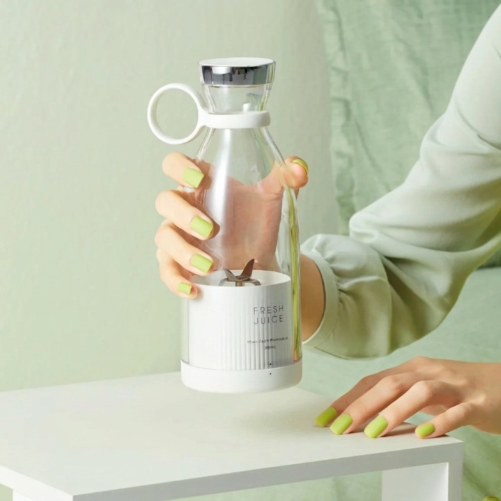 Draagbare Blender Fles PCTG BPA-vrij 420ml 23cm 20W Smoothie Mixer USB Oplaadbaar Edelstaal Messen Sportfles Gym Kantoor