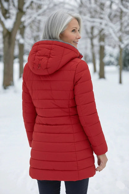 Dames Gewatteerde Winterjas Comfortabele Pasvorm