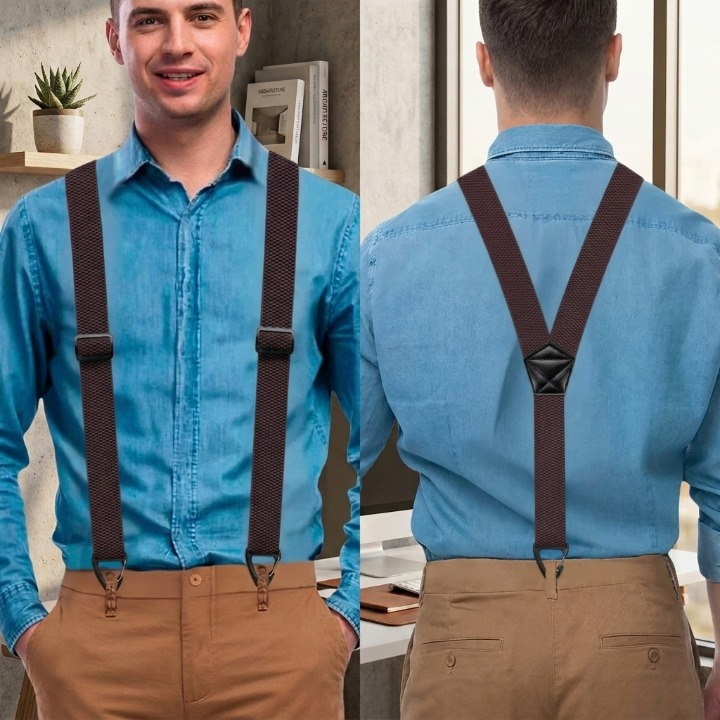 Herenbretels met Haakclips – Verstelbaar X-Back en Y-Vorm voor Perfecte Pasvorm
