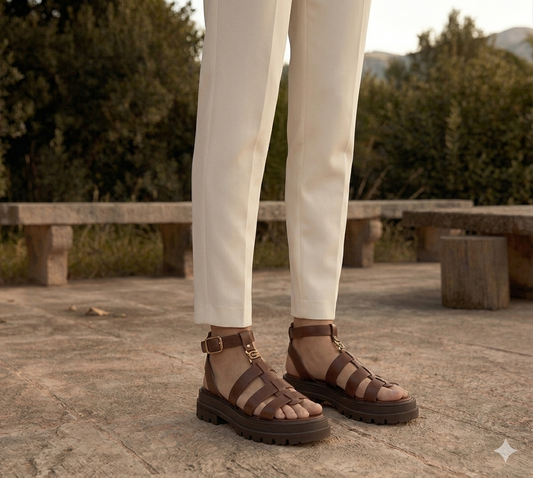 Dames Sandalen Gevlochten Zool Chunky Zomer - StudioMarella