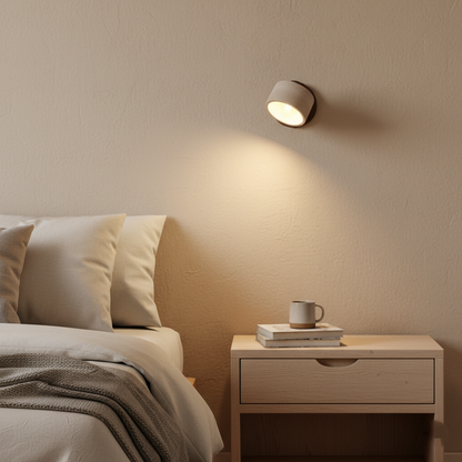 Wandlamp Travertin Steen LED E27 3000K Japandi Compact Rond