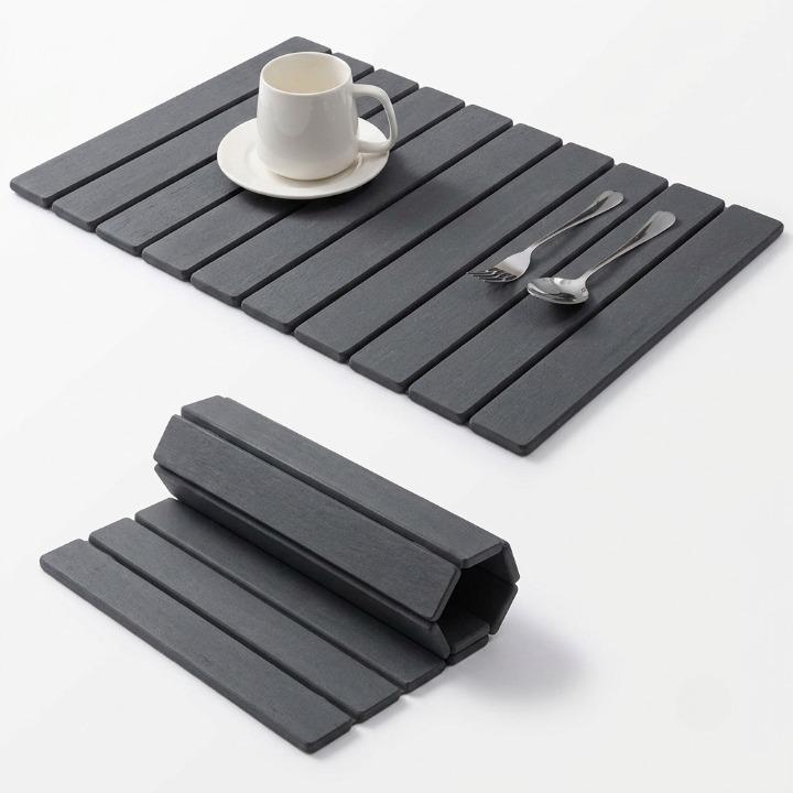 Absorberende Mat van Diatomeeënaarde 40×30 cm - Snel Drogend, Opvouwbaar, Keukenaccessoire voor Afwas en Servies