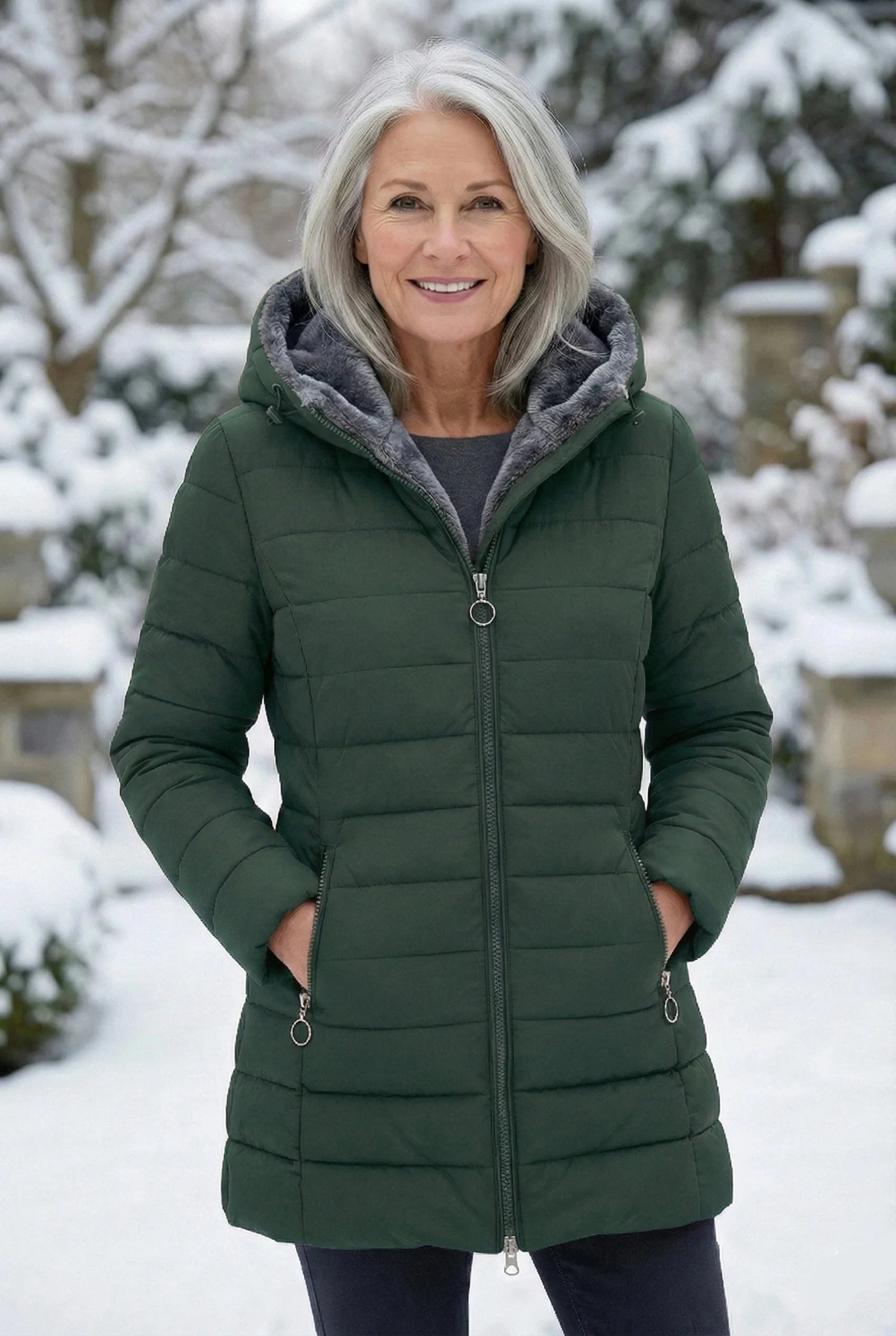 Dames Gewatteerde Winterjas Comfortabele Pasvorm - StudioMarella