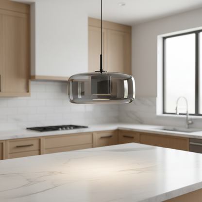 Hanglamp Rookglas Retro Trio Handgeblazen Dimbaar Verstelbaar Zwart