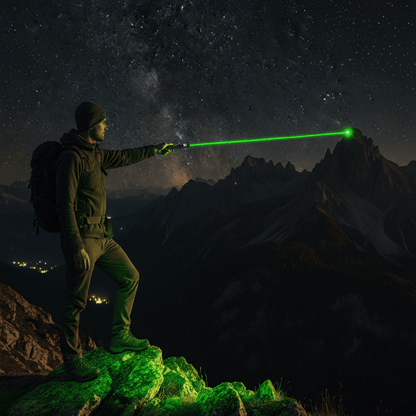 Laserpen 10000m Bereik USB Oplaadbaar Metaal Instelbare Focus Rood Groen