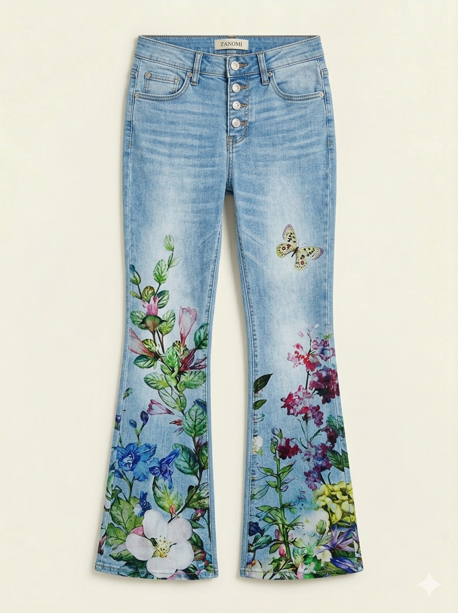 Hoge Taille Jeans Dames 4 Knopen Flare Model - StudioMarella