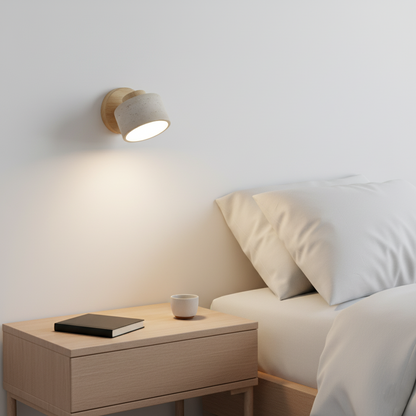 Wandlamp Travertin Steen LED E27 3000K Japandi Compact Rond