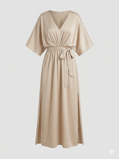 Zomerjurk Dames Maxi V-hals Losse Pasvorm Comfortabel - StudioMarella