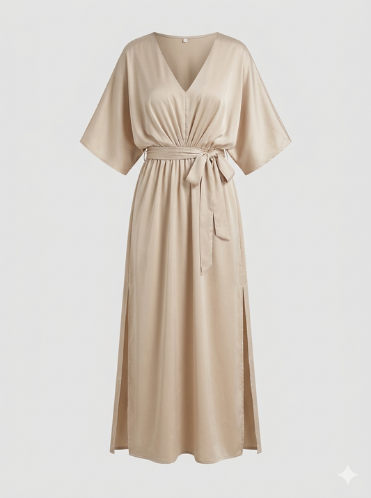 Zomerjurk Dames Maxi V-hals Losse Pasvorm Comfortabel - StudioMarella