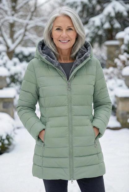 Dames Gewatteerde Winterjas Comfortabele Pasvorm