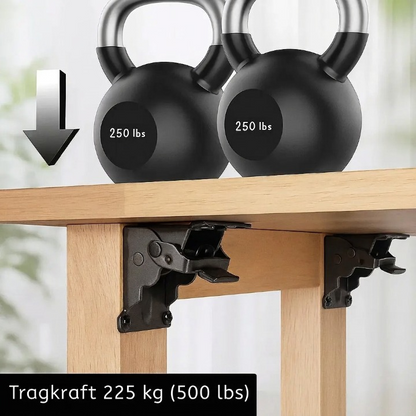 Klapbeugel Staal 2mm 66x54x63mm 225kg Auto-Lock Klaptafel Werkbank Balkon Keuken Wandbeugel Opklapbaar Ruimtebesparend 2 Stuks