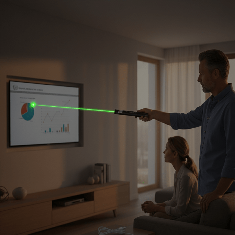 Laserpen 10000m Bereik USB Oplaadbaar Metaal Instelbare Focus Rood Groen