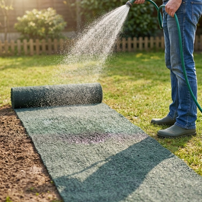 Grasmat Biologisch Afbreekbaar 300x20cm Gazon Kale Plekken Herstel Tuin Graszaad Mat Inzaaien Duurzaam 2 Stuks