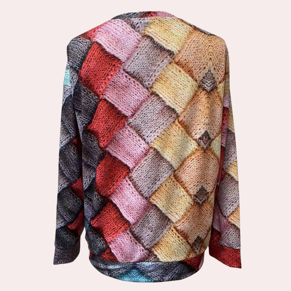 Kleurrijke Gebreide Trui voor Vrouw