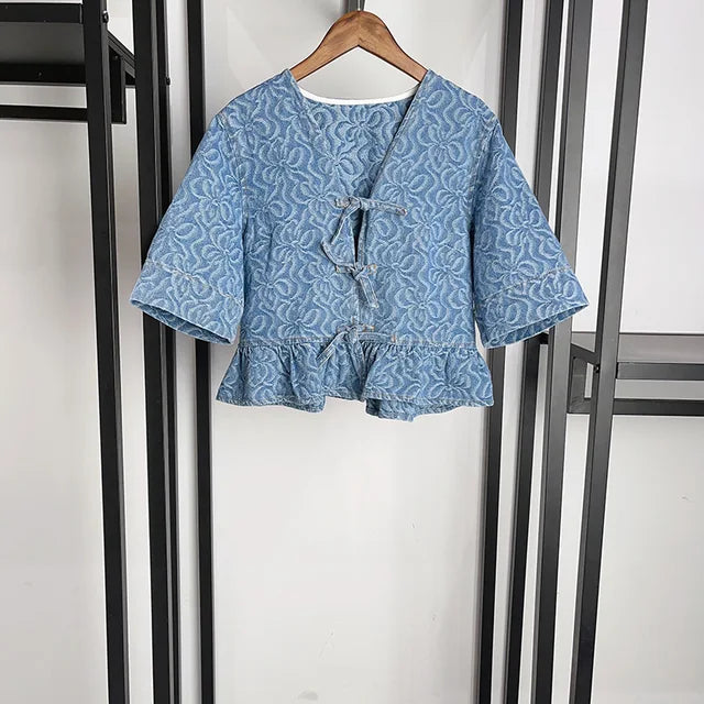 Retro Blouse Met Geometrisch Patroon voor Vrouwen
