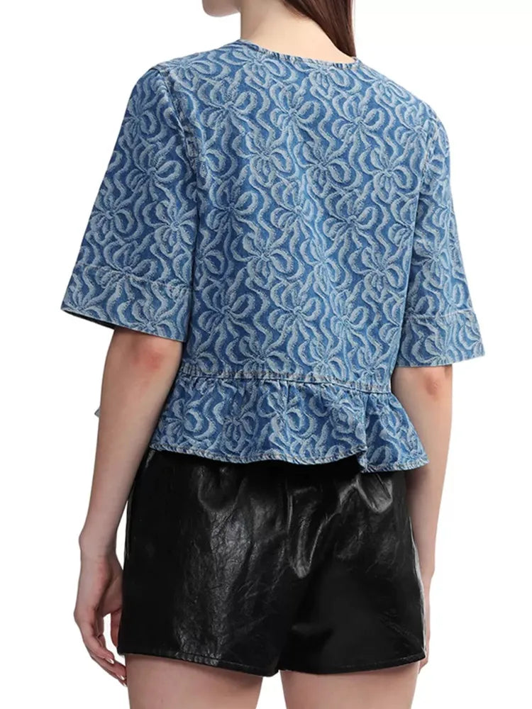 Retro Blouse Met Geometrisch Patroon voor Vrouwen