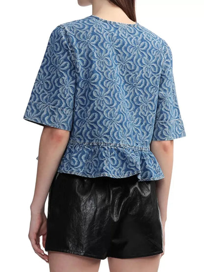 Retro Blouse Met Geometrisch Patroon voor Vrouwen
