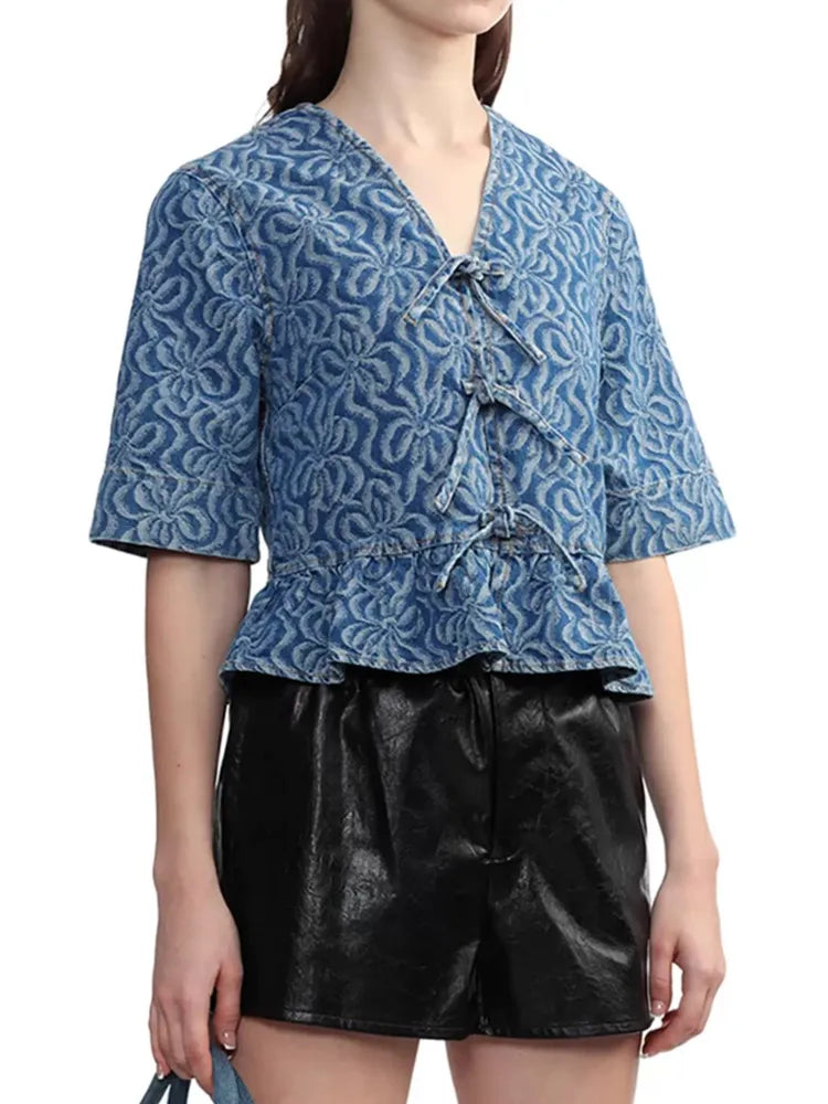 Retro Blouse Met Geometrisch Patroon voor Vrouwen