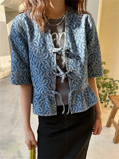 Retro Blouse Met Geometrisch Patroon voor Vrouwen