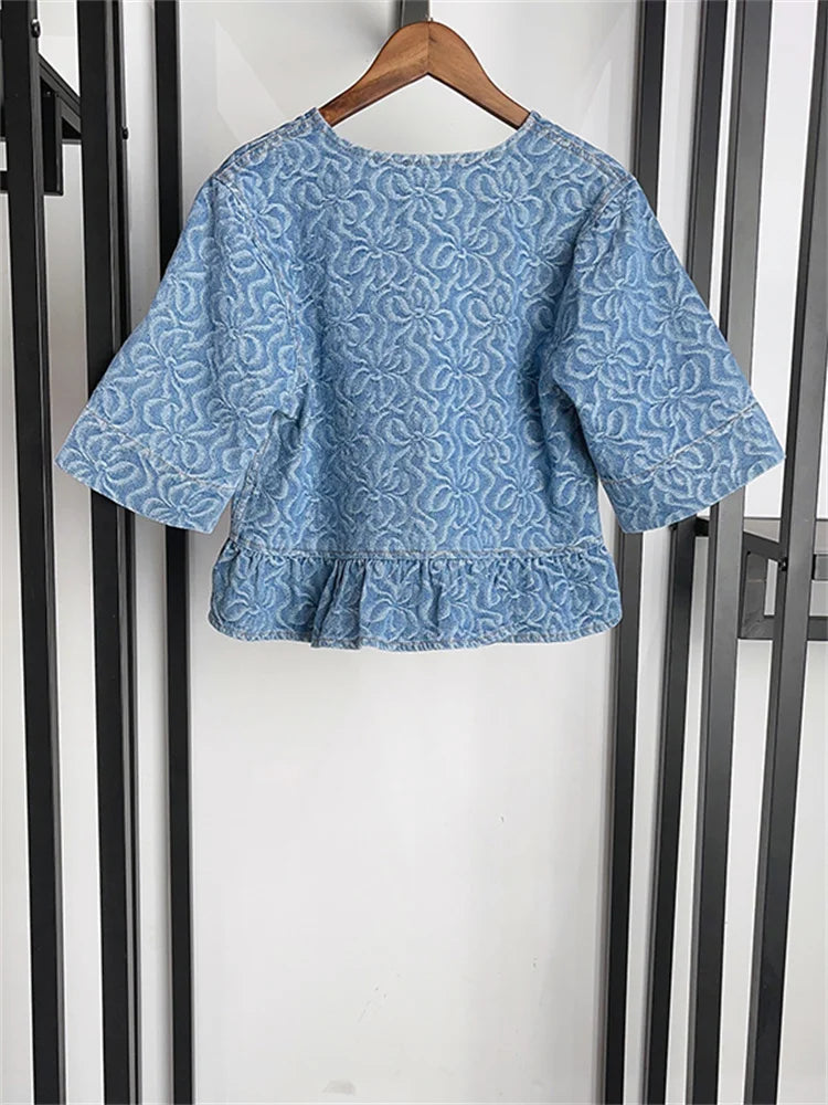 Retro Blouse Met Geometrisch Patroon voor Vrouwen