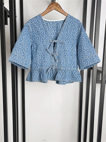 Retro Blouse Met Geometrisch Patroon voor Vrouwen