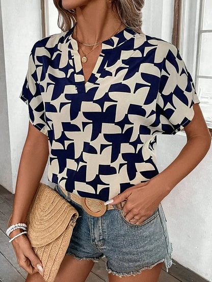 Vrouwelijke Blouse met Geometrische Print