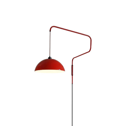 Geometrische Wandlamp Plug-In met Dimfunctie – Rood & Zwart Metalen Design – 3 Maten S/M/L