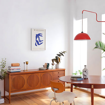 Geometrische Wandlamp Plug-In met Dimfunctie – Rood & Zwart Metalen Design – 3 Maten S/M/L