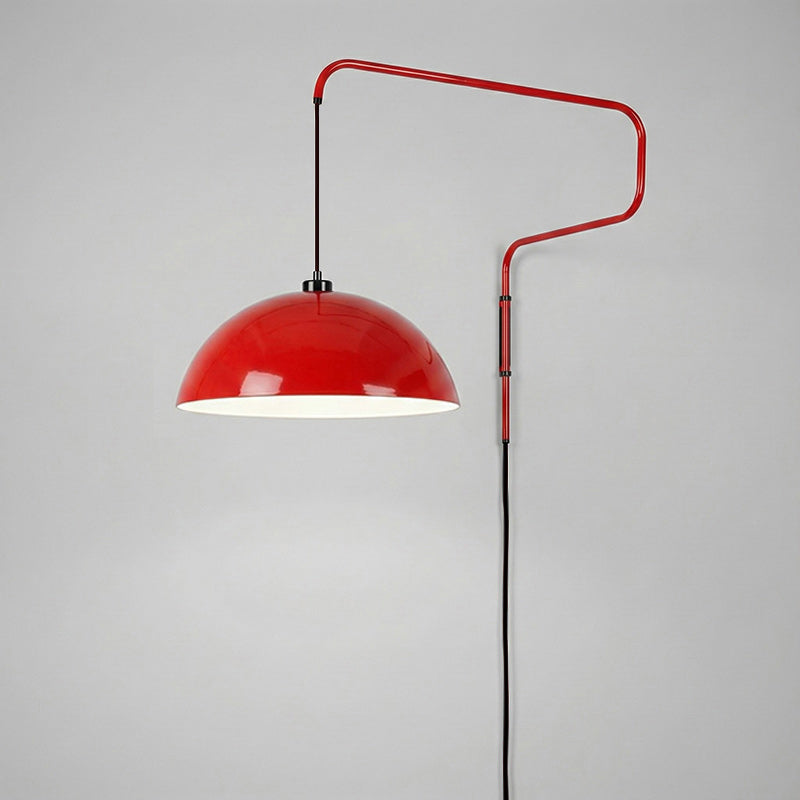 Geometrische Wandlamp Plug-In met Dimfunctie – Rood & Zwart Metalen Design – 3 Maten S/M/L